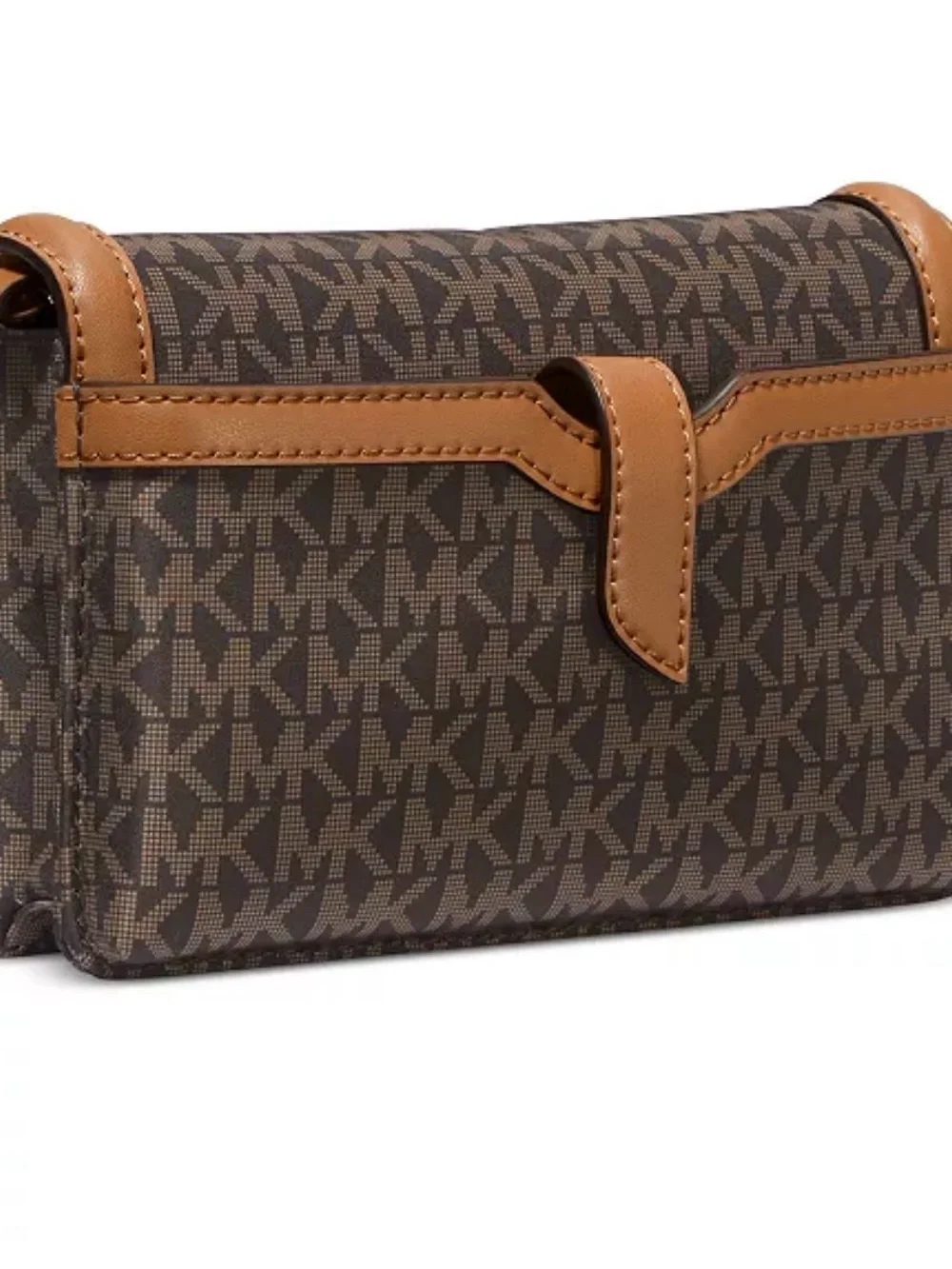 Michael Kors Brown Logo Crossbody with Tan Trim and Logo Strap EUC - Picture 3 of 8